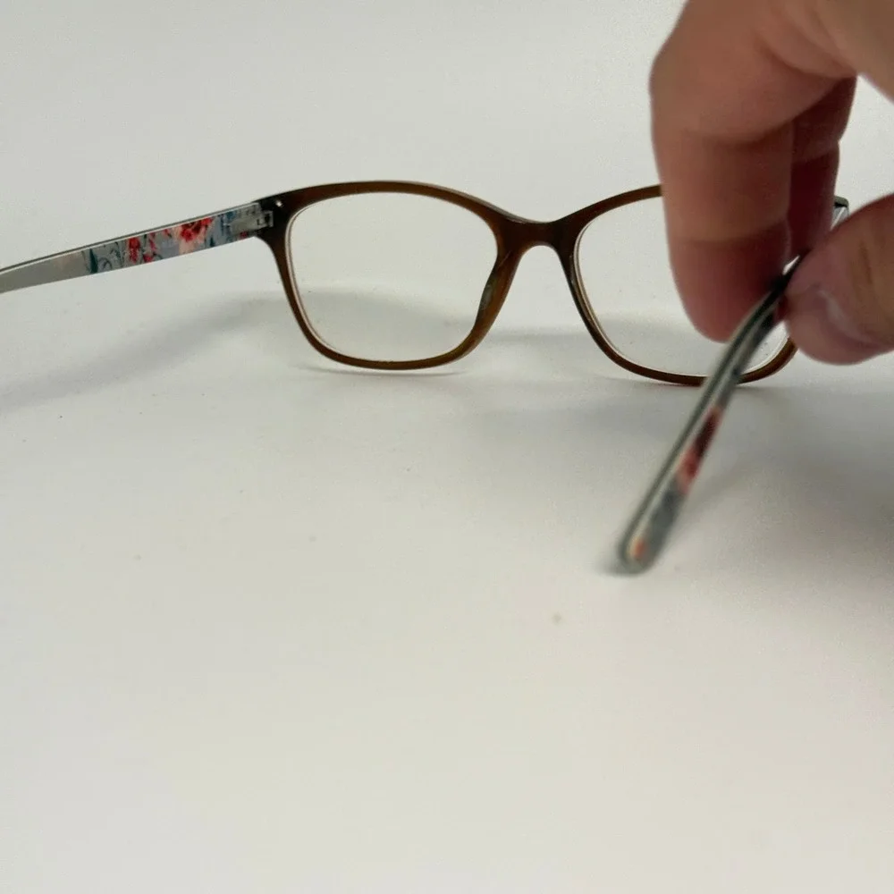 Rachel‎ Roy Delight Eyeglasses Pecan Brown Floral Frames 53-16-135 Eyewear